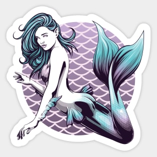 Teal and Purple Mermaid Sticker